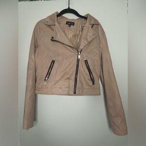 Rue21 Blush Faux Suede Moto Jacket (M)